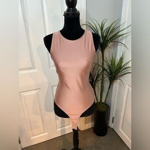 Wearever Dusty Pink Sleeveless Bodysuit Top – Size Large – Stretchy Button Snap